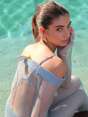 Vestido longo pedra azul